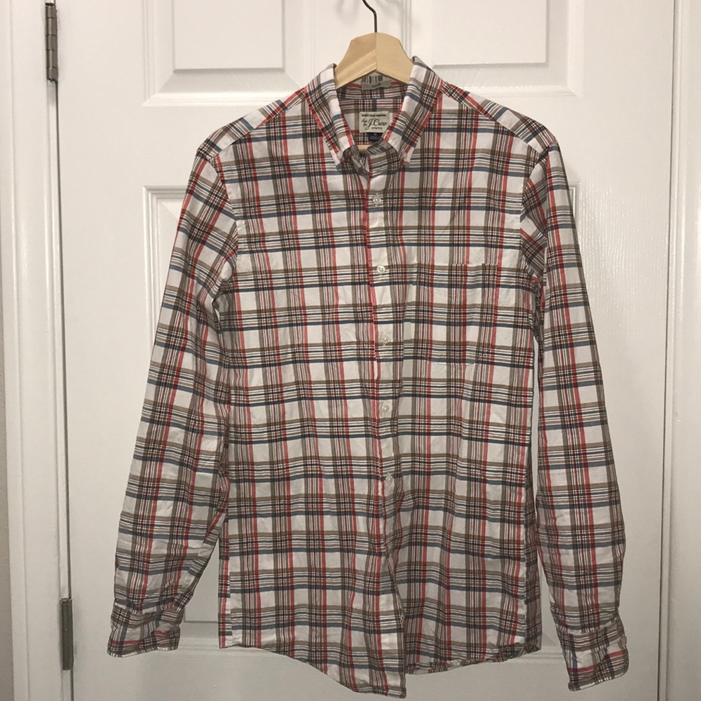 J. CREW L/S BUTTON UP PLAID SHIRT